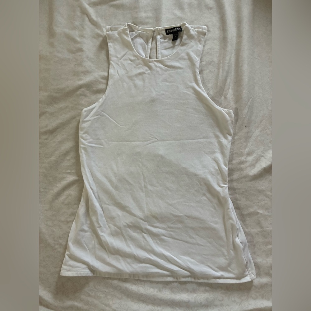 Express White Sleeveless Tank Top